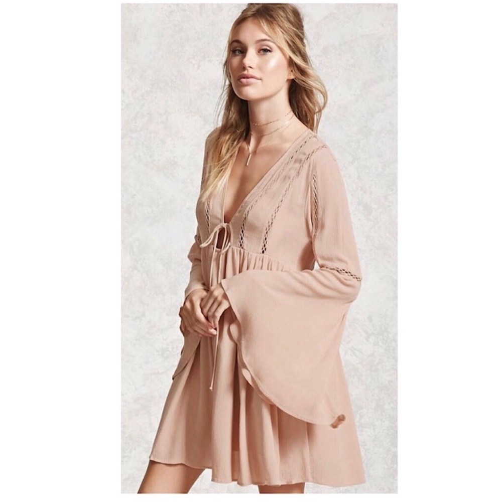 Forever 21 contemporary bell sleeve dress